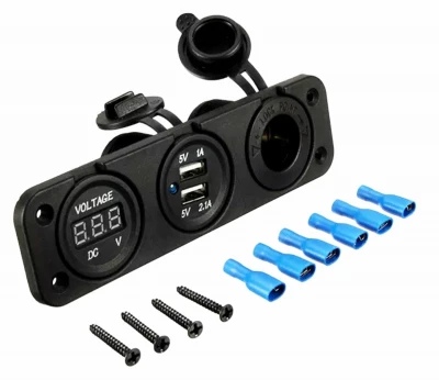 APT PLS37 12V zásuvka + 2x USB + voltmetr panel