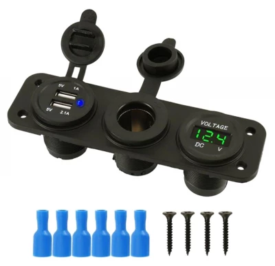 APT PLS37 12V zásuvka + 2x USB + voltmetr panel