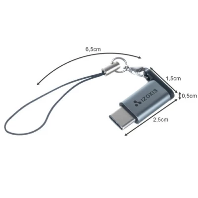 Izoxis 18933 Adaptér OTG Micro USB 2.0 USB Type-C se šňůrkou