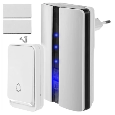 Verk 01701 Bezdrátový zvonek IP44, 1x příjmač , 1x ovladač, 150 m bílý