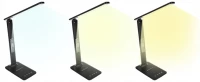 Verk 12256 LED stolná lampa s meteo stanicou čierna