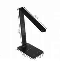 Verk 12256 LED stolná lampa s meteo stanicou čierna