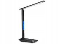 Verk 12256 LED stolná lampa s meteo stanicou čierna