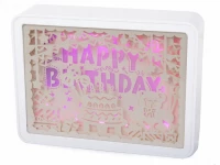 Verk 24186 LED tabule s podsvícením Happy Birthday s dálkovým ovládačem