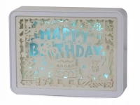 Verk 24186 LED tabule s podsvícením Happy Birthday s dálkovým ovládačem