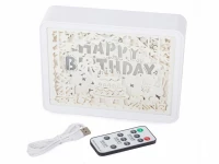 Verk 24186 LED tabule s podsvícením Happy Birthday s dálkovým ovládačem