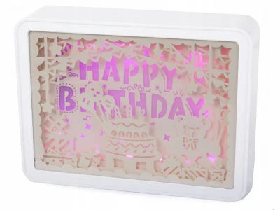 Verk 24186 LED tabule s podsvícením Happy Birthday s dálkovým ovládačem