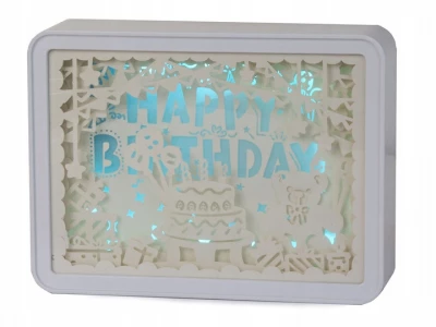 Verk 24186 LED tabule s podsvícením Happy Birthday s dálkovým ovládačem