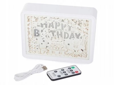Verk 24186 LED tabule s podsvícením Happy Birthday s dálkovým ovládačem