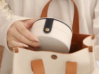 Verk 01787 Designová šperkovnice se zrcátkem kulatá bílá