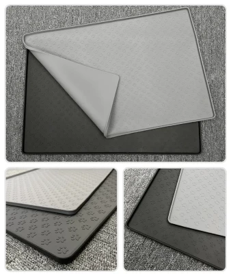 Nuxie Podložka pod psí misku protiskluzová 49 x 31 cm šedá