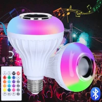 APT ZD7G LED žárovka RGB 7W E27 s ovladačem a bluetooth reproduktorem
