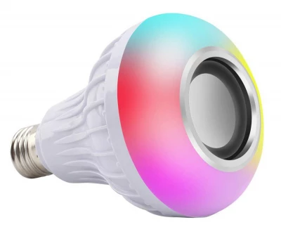APT ZD7G LED žárovka RGB 7W E27 s ovladačem a bluetooth reproduktorem
