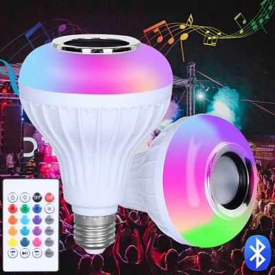 APT ZD7G LED žárovka RGB 7W E27 s ovladačem a bluetooth reproduktorem