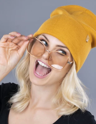 LEMA 1339 Dámská zimní čepice žlutá