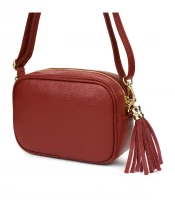 Vera Pelle P14 Dámská crossbody kabelka vínová