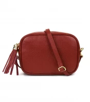 Vera Pelle P14 Dámská crossbody kabelka vínová