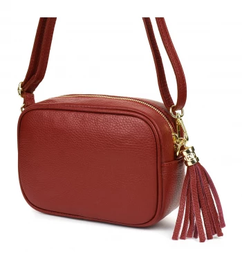 Vera Pelle P14 Dámská crossbody kabelka vínová