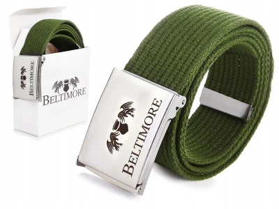 Beltimore F79 Pánsky textilný opasok 125 cm zelený