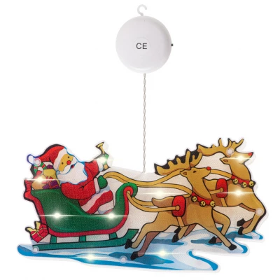 KIK KX5244 Svítící Santa Claus na saních za okno 23 cm