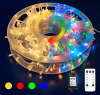KIK KX5236 Vánoční osvětlení 500 LED, teplá bílá, mulicolor, dálkové ovládání, 50m 