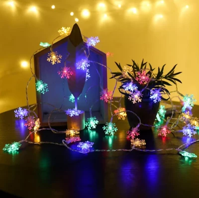 KIK KX5240 Vánoční osvětlení vločky 100 LED, multicolor, 10m