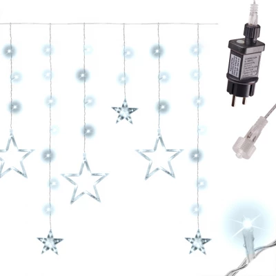 KIK KX5248 Svetelný záves hviezdy 138 LED, 2,5 m studená biela