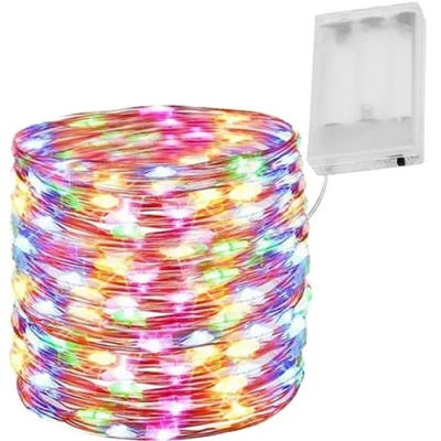 KIK KX5253 Světelný řetěz na baterie 100 LED multikolor 10 m