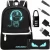 Kruzzel 19374 Chytrý svítící batoh Unisex s USB, penál, zámek, 19l, černý