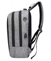 APT BQ57 Chytrý batoh Unisex s USB, zámek, šedočerný