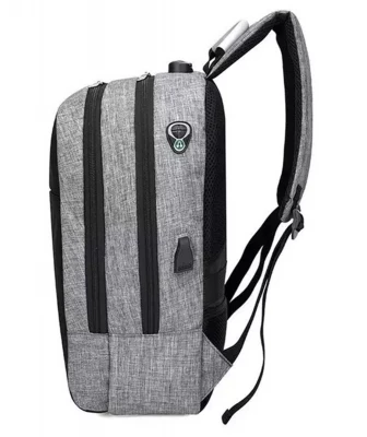 APT BQ57 Chytrý batoh Unisex s USB, zámek, šedočerný