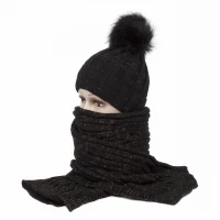 Haker Dámský zimní set čepice a šála černá