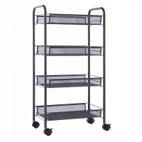 eCa Regál na kolečkách černý