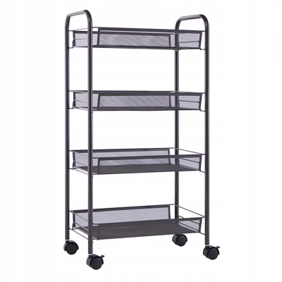eCa Regál na kolečkách černý