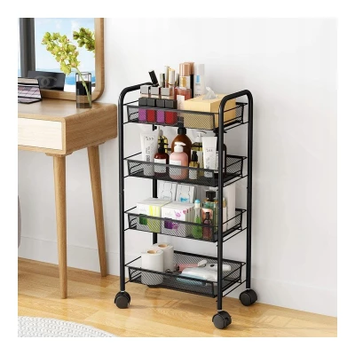 eCa Regál na kolečkách černý