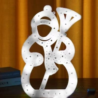 eCa Vianočná závesná LED Snehuliak 42 x 25 cm, IP20 studená biela