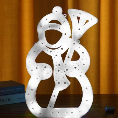 eCa Vianočná závesná LED Snehuliak 42 x 25 cm, IP20 studená biela