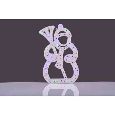eCa Vianočná závesná LED Snehuliak 42 x 25 cm, IP20 studená biela