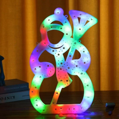 eCa Vánoční závěsná LED Sněhulák 42 x 25 cm, IP20 multikolor