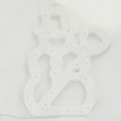 eCa Vánoční závěsná LED Sněhulák 29 x 22 cm, IP20 multikolor