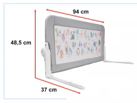 KIK KX5318 Ochranná zábrana na postel 90 cm šedobílá