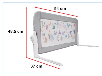 KIK KX5318 Ochranná zábrana na postel 90 cm šedobílá