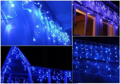 Foxter DAH500 Vianočný svetelný záves FLASH 500 LED, IP44, 30W modrá 16 m