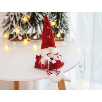 eCa KSN07 Vánoční dekorace Skřítek 32 cm červený