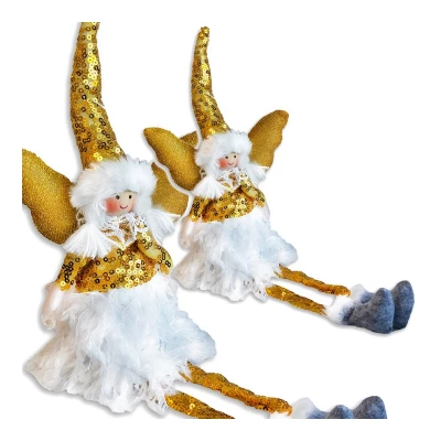 eCa ASN02 Vánoční dekorace Anděl 34 cm zlatý