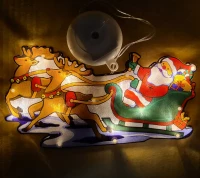 Foxter Svítící LED Santa Claus a sob 25 cm