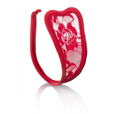 Sensual Dámské samodržící C-string tanga červené