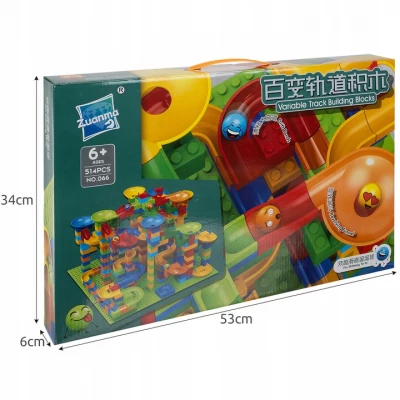 Kruzzel 20452 Kuličková dráha mini kostičky 514 dílků 