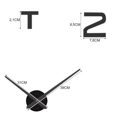 Ruhhy 19928 Designové 3D nalepovací hodiny 130 cm černé