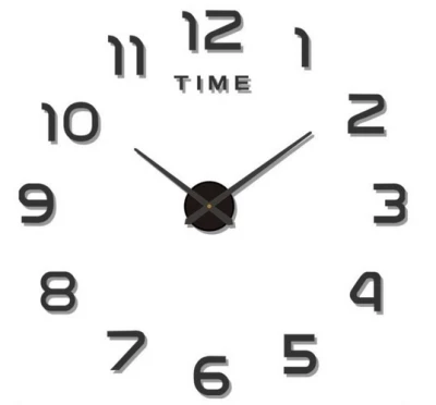 Ruhhy 19928 Designové 3D nalepovací hodiny 130 cm černé